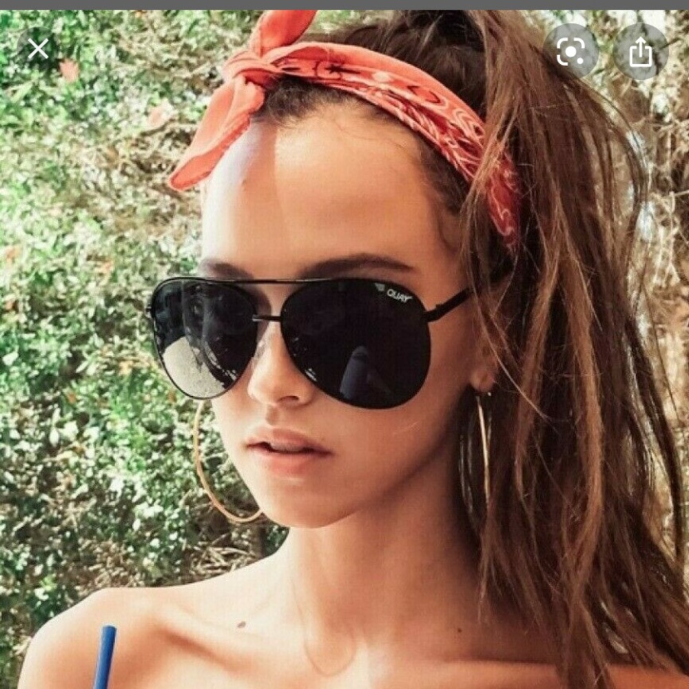 QUAY AVIATORS BLACK OVERSIZED NEW